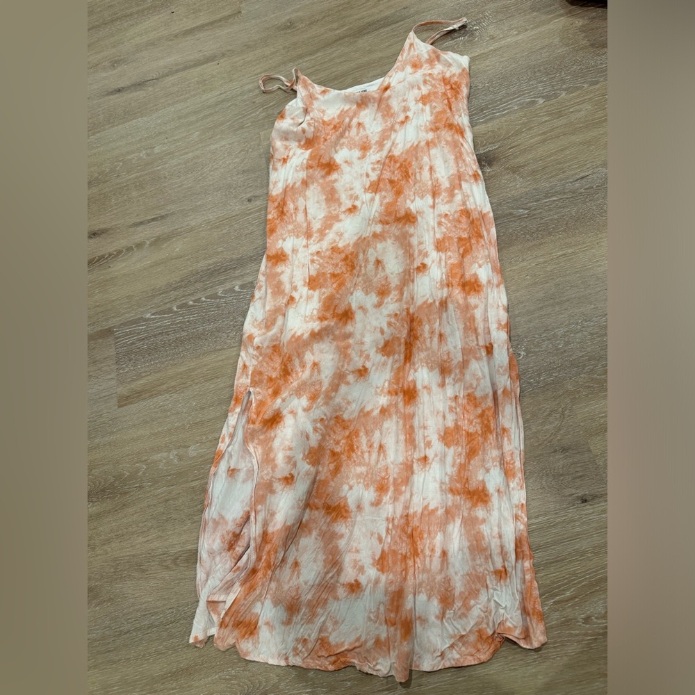 Orange and white tie dye dress